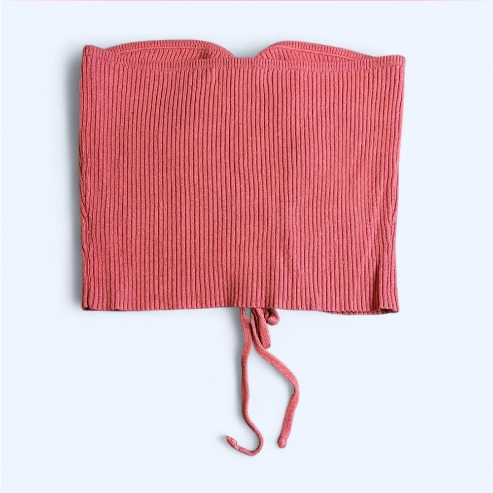 Love Tree Ribbed Ruched Tube Top - Rust Medium - Picture 6 of 7